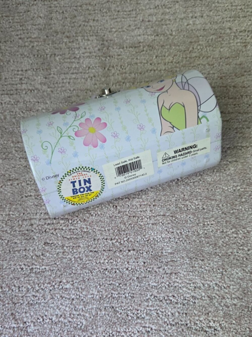 Lot Vintage Disney Fairy TINKER BELL Round Backpack and Beaded Handled Tin Box - Picture 9 of 10
